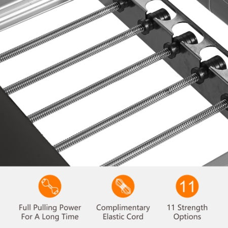 Extra Large Pilates Reformer - 395lbs Capacity, With Dynamic Resistance Cords And Aerobic Rebounder, Improves Posture, Builds Strength, Reduces Stress, Black